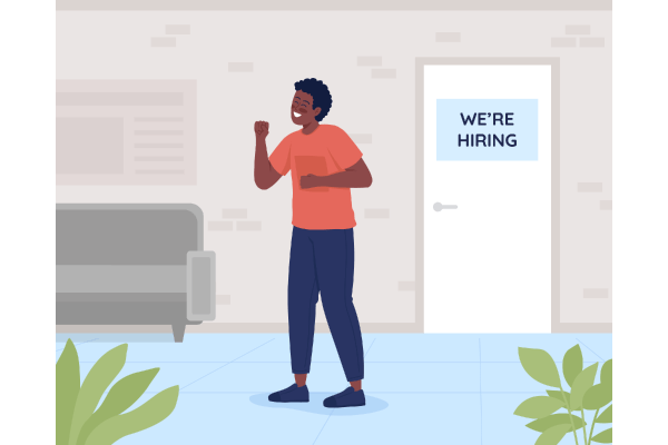 Job Interview Success Illustration Set