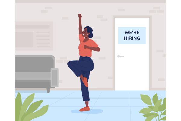 Job Interview Success Illustration Set