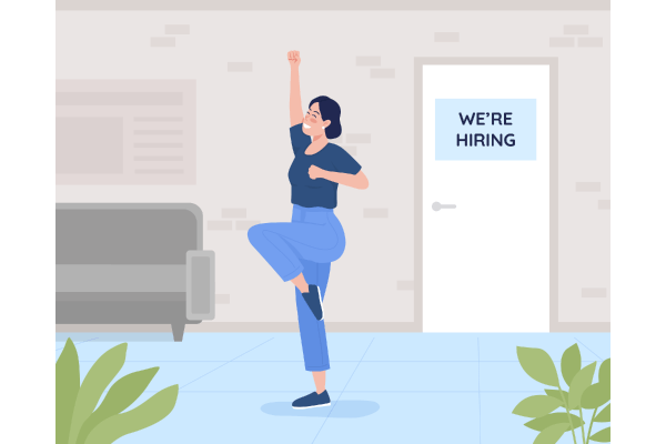Job Interview Success Illustration Set