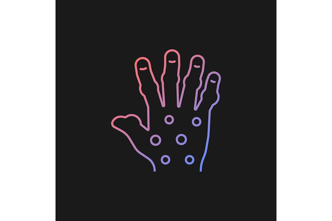 Joints pain gradient icons set for dark and light mode