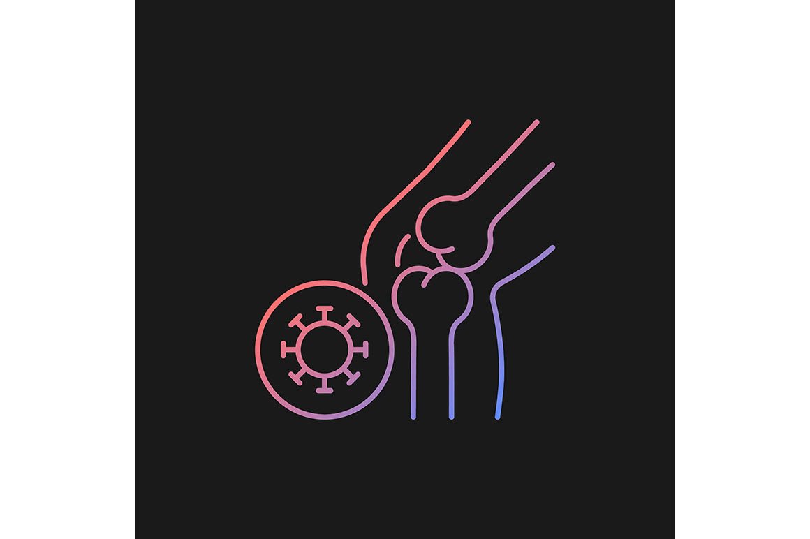 Joints pain gradient icons set for dark and light mode