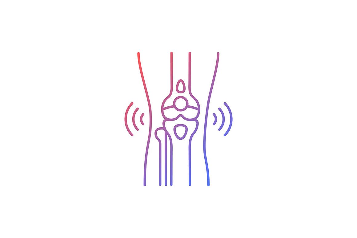 Joints pain gradient icons set for dark and light mode