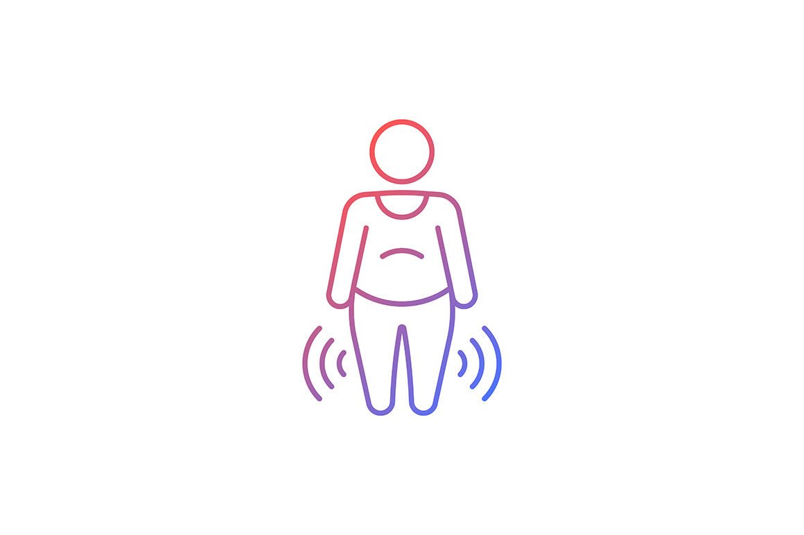 Joints pain gradient icons set for dark and light mode