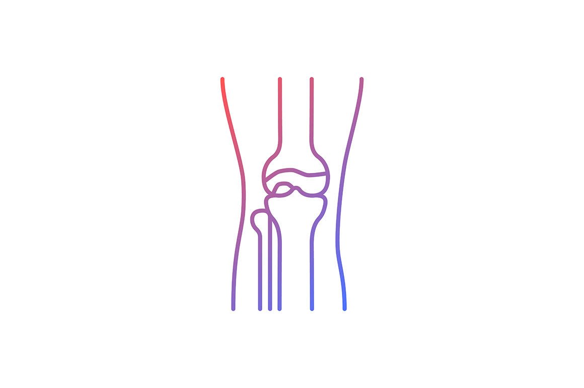 Joints pain gradient icons set for dark and light mode