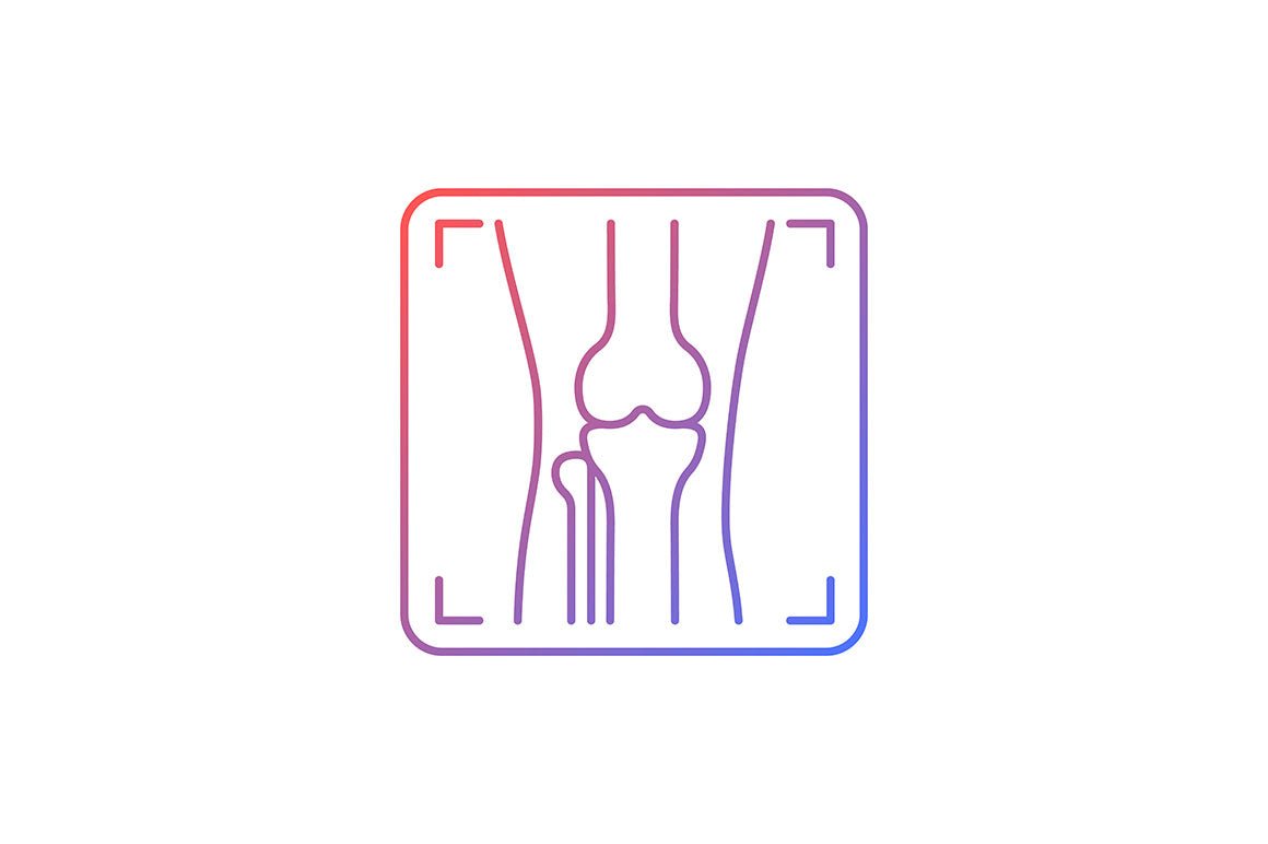Joints pain gradient icons set for dark and light mode