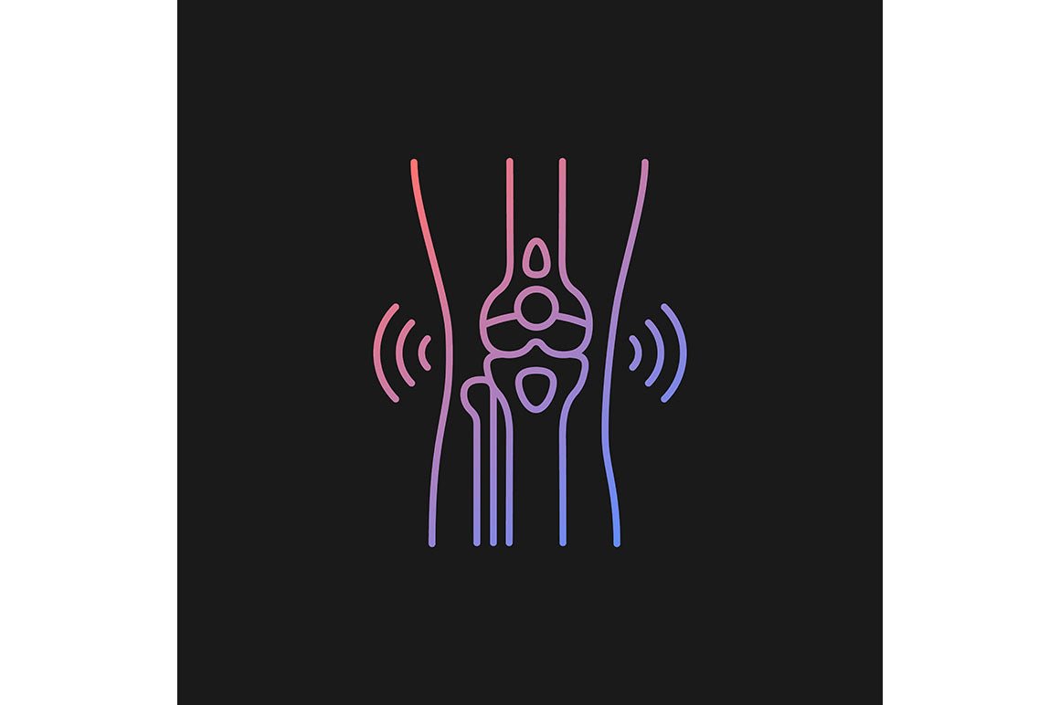 Joints pain gradient icons set for dark and light mode