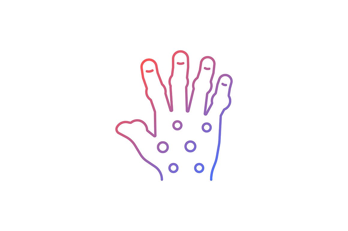 Joints pain gradient icons set for dark and light mode