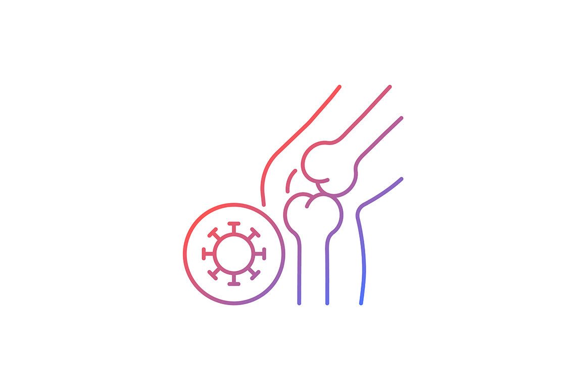 Joints pain gradient icons set for dark and light mode