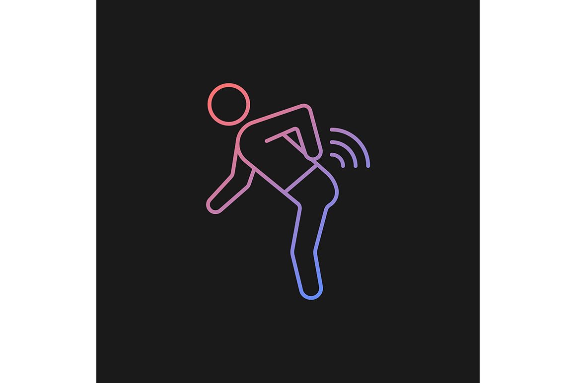 Joints pain gradient icons set for dark and light mode