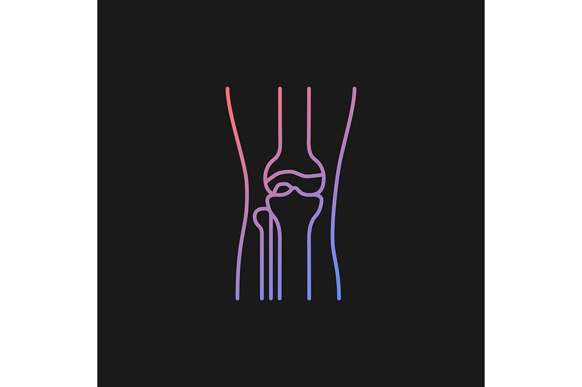 Joints pain gradient icons set for dark and light mode