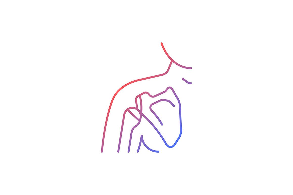 Joints pain gradient icons set for dark and light mode