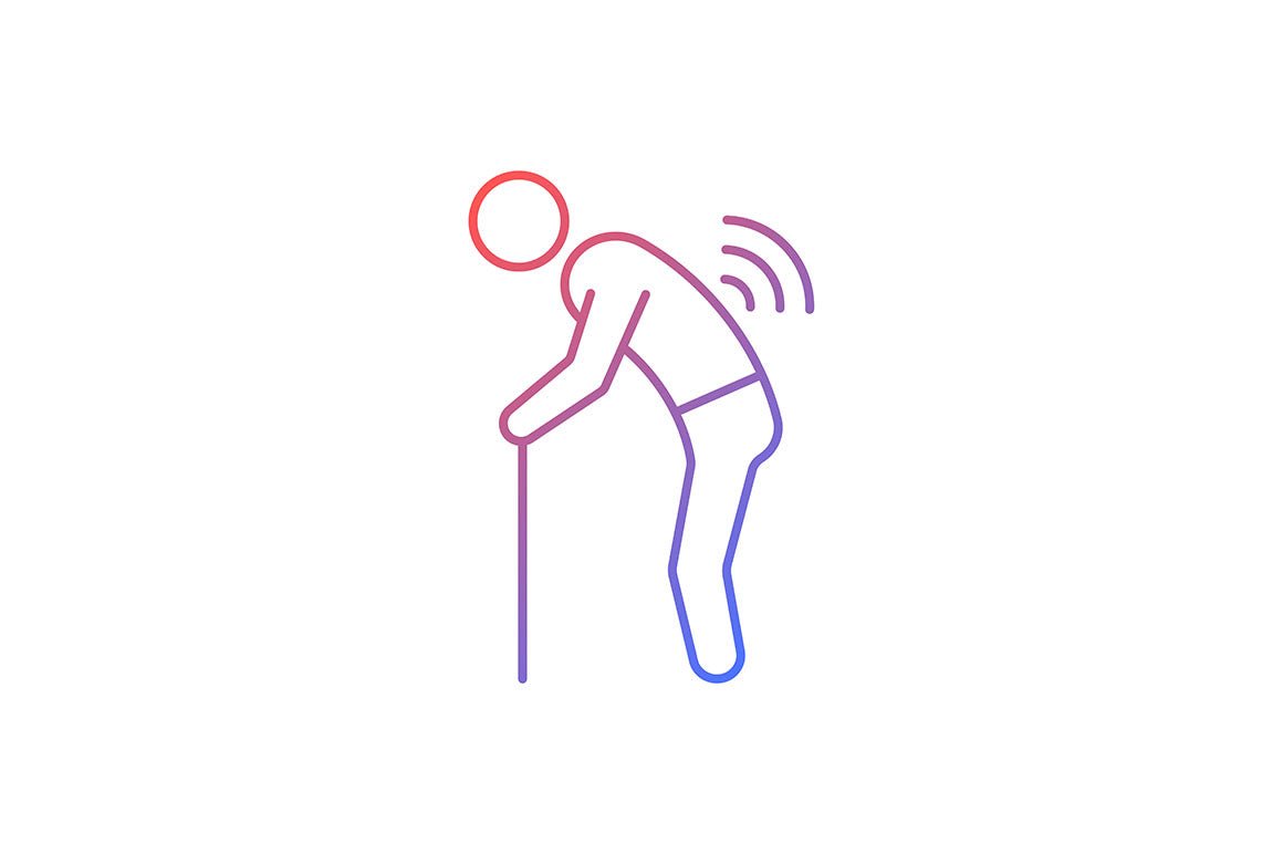 Joints pain gradient icons set for dark and light mode