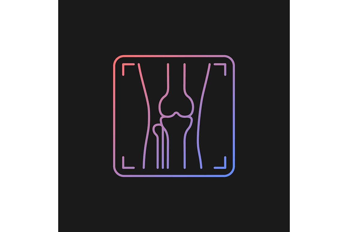 Joints pain gradient icons set for dark and light mode