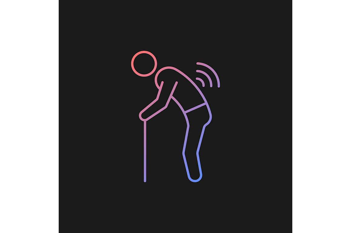 Joints pain gradient icons set for dark and light mode