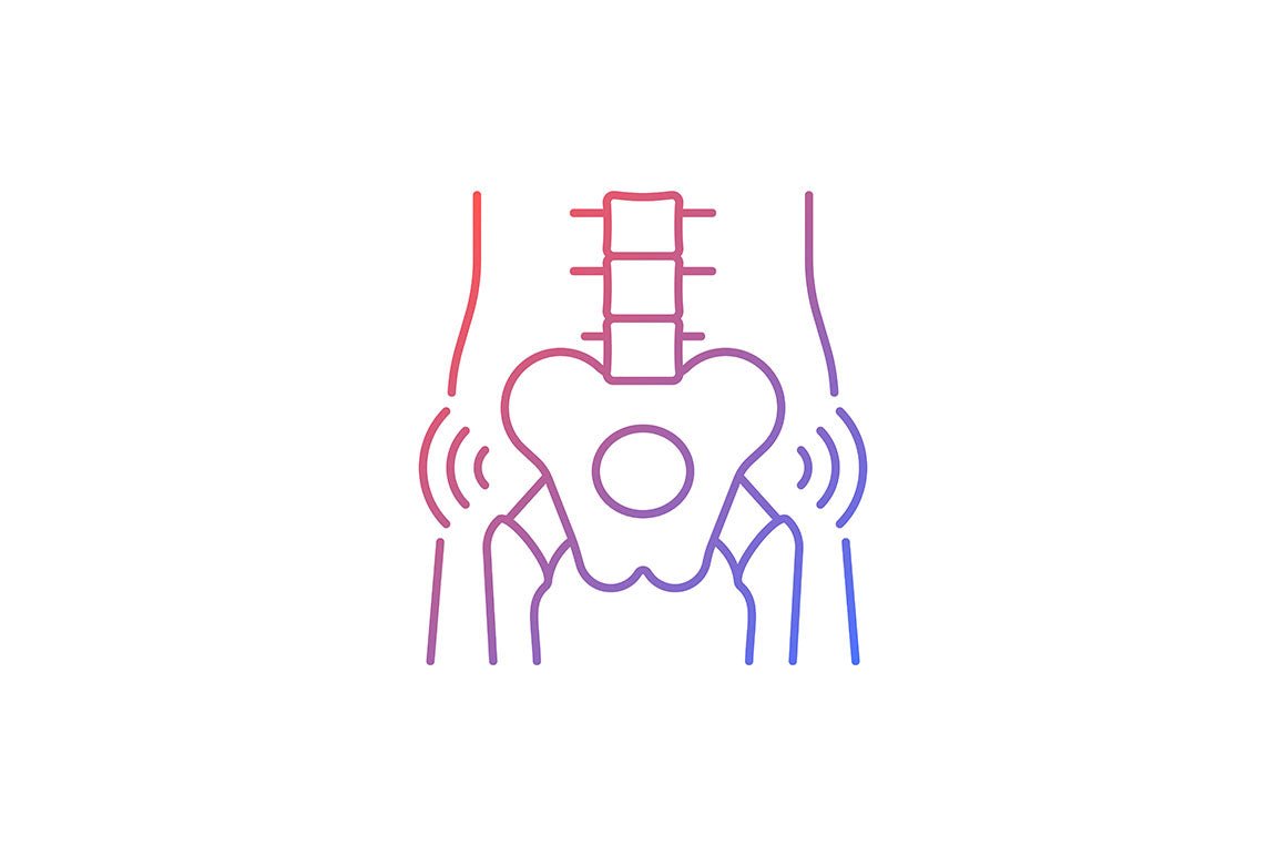 Joints pain gradient icons set for dark and light mode