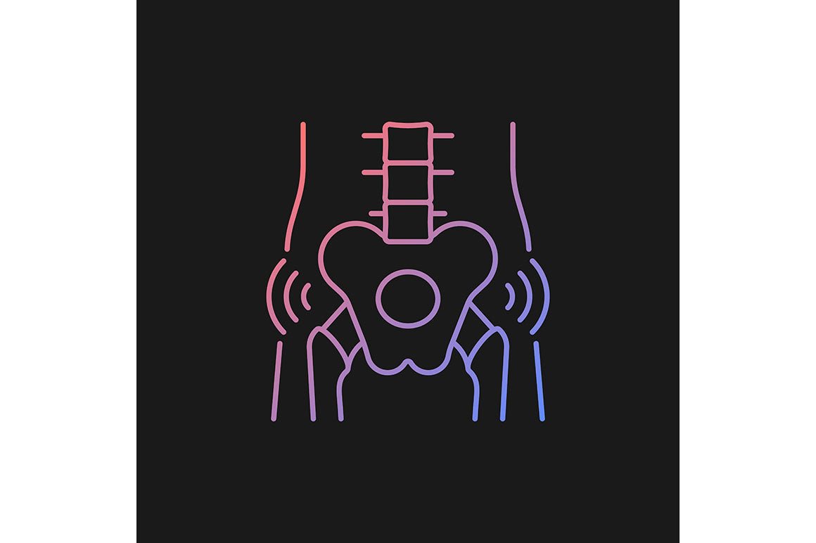 Joints pain gradient icons set for dark and light mode