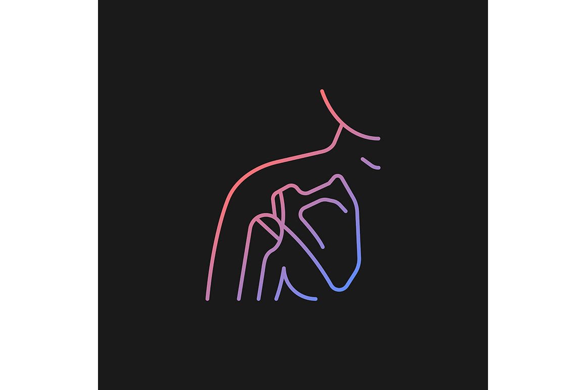 Joints pain gradient icons set for dark and light mode