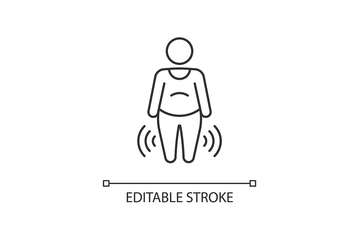 Joints pain linear icons set for dark and light mode