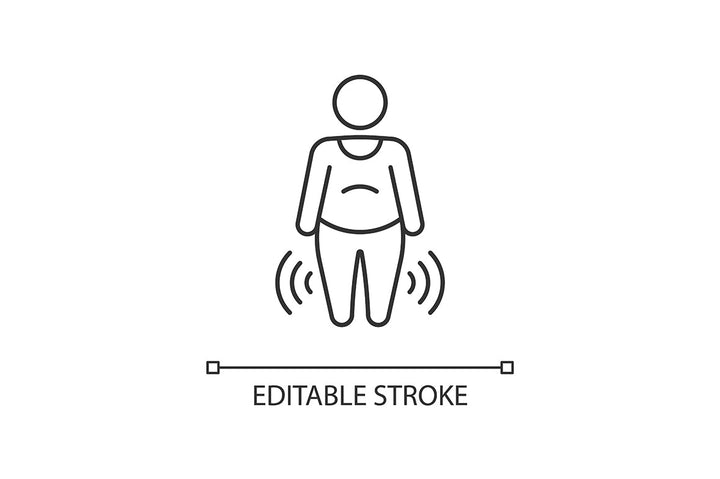 Joints pain linear icons set for dark and light mode