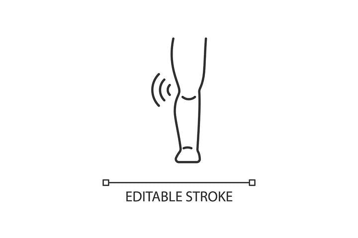 Joints pain linear icons set for dark and light mode