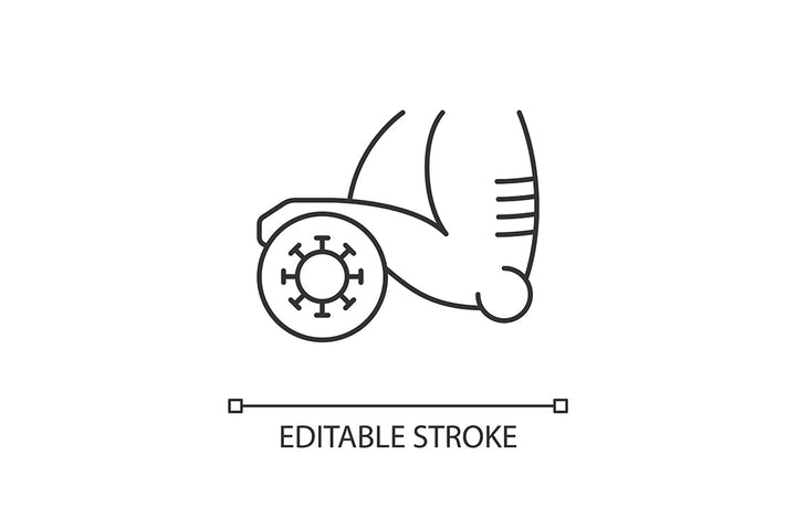 Joints pain linear icons set for dark and light mode