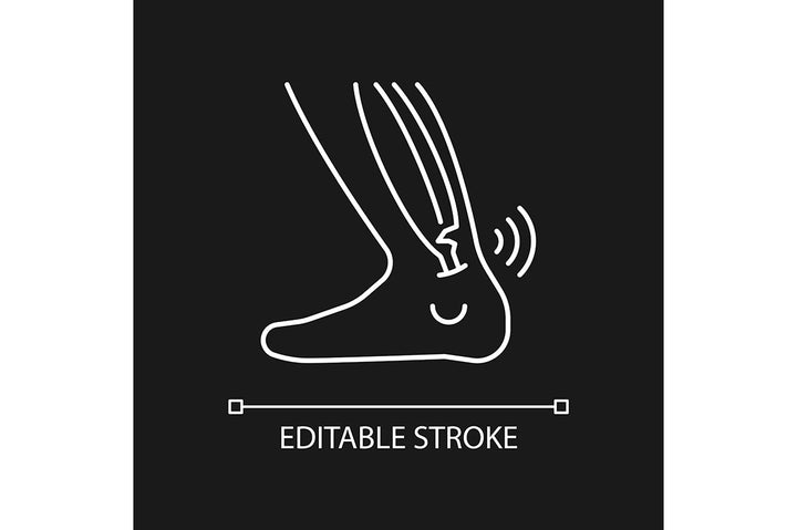 Joints pain linear icons set for dark and light mode
