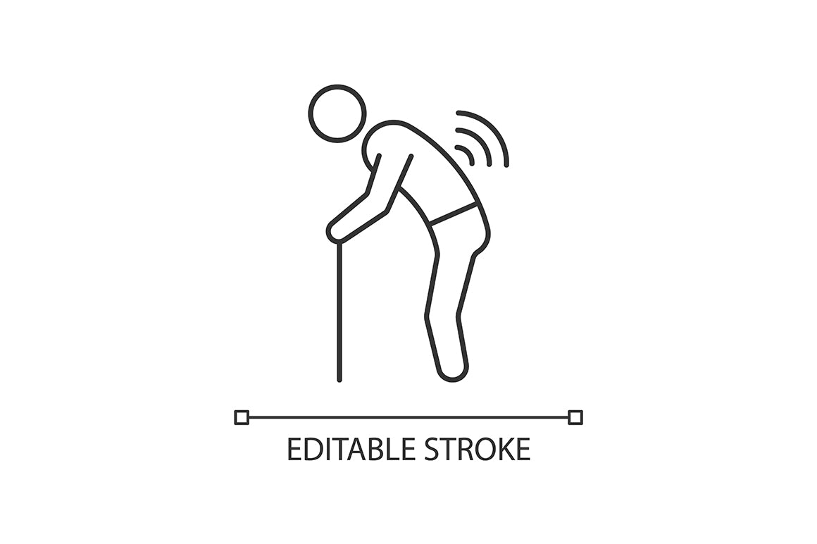 Joints pain linear icons set for dark and light mode