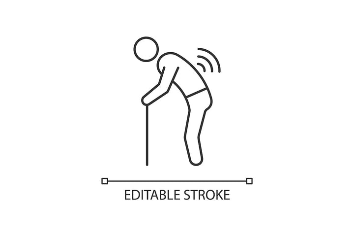 Joints pain linear icons set for dark and light mode