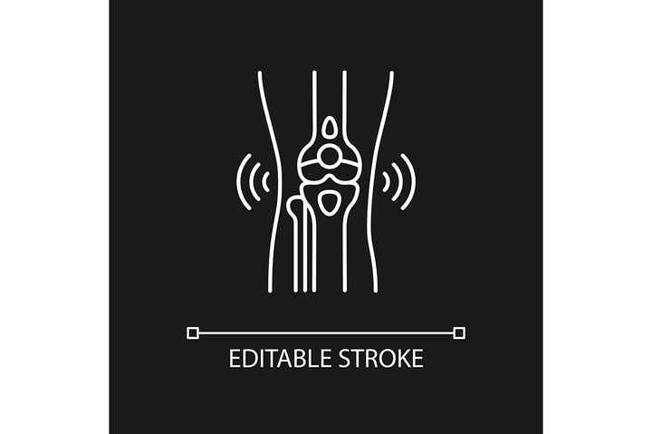 Joints pain linear icons set for dark and light mode