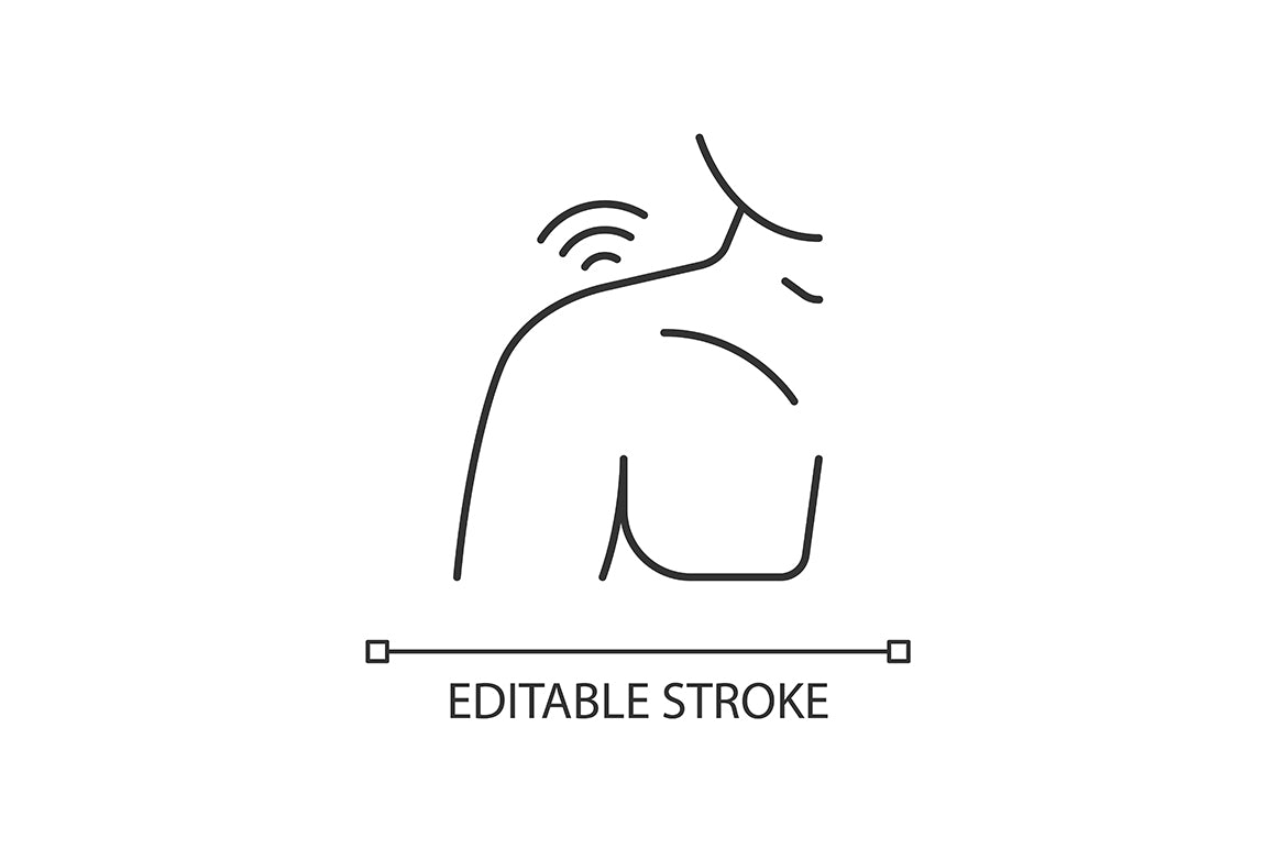Joints pain linear icons set for dark and light mode