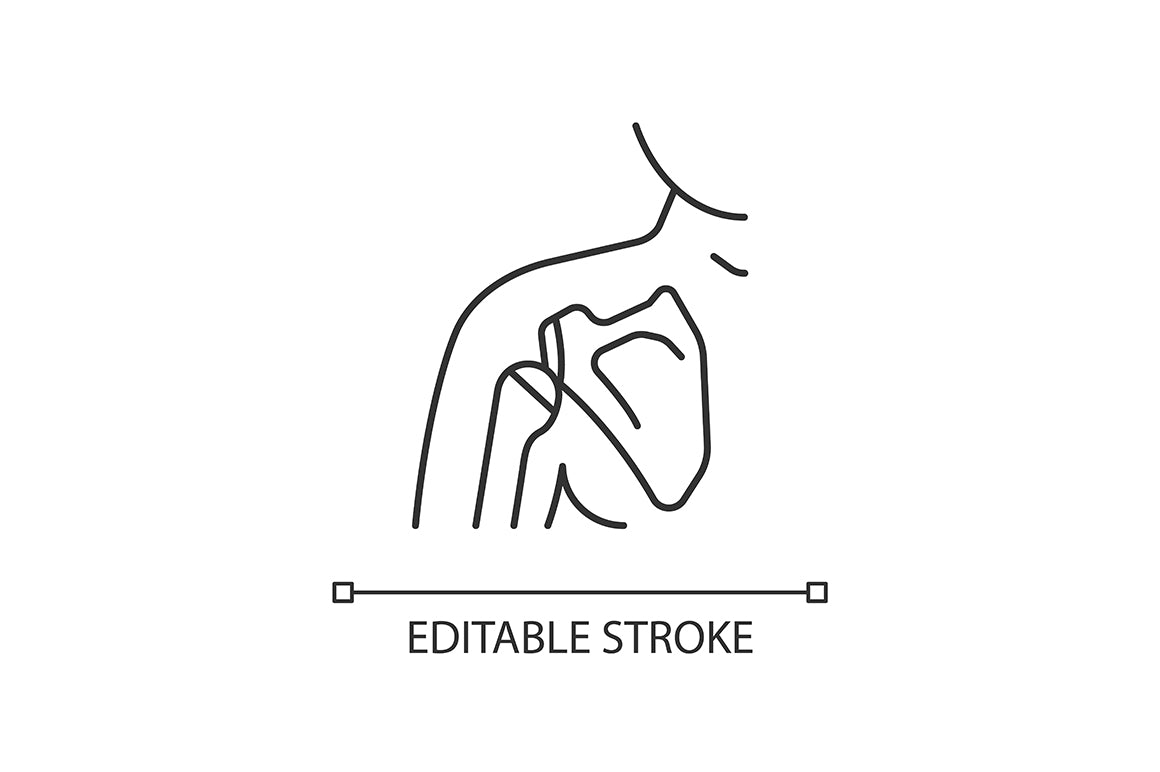 Joints pain linear icons set for dark and light mode