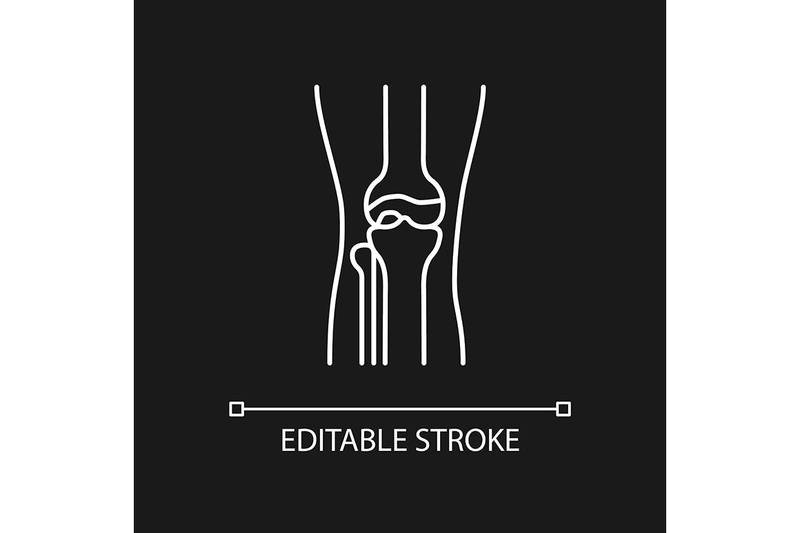 Joints pain linear icons set for dark and light mode