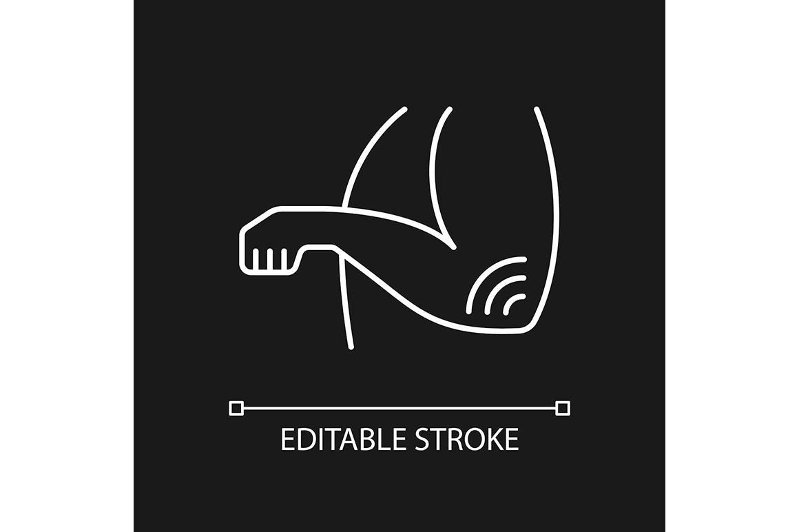 Joints pain linear icons set for dark and light mode