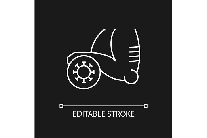 Joints pain linear icons set for dark and light mode