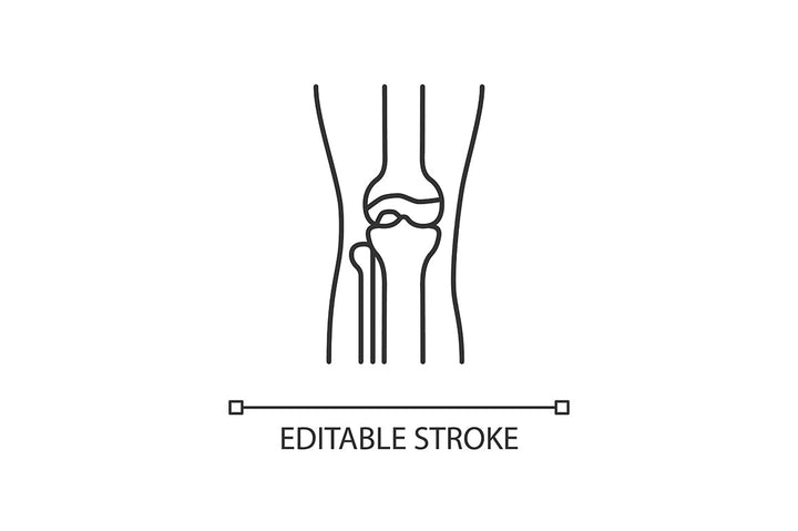 Joints pain linear icons set for dark and light mode