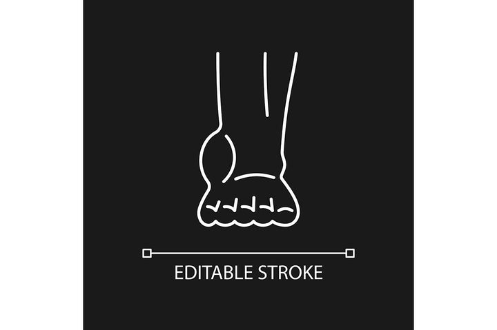 Joints pain linear icons set for dark and light mode