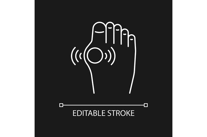 Joints pain linear icons set for dark and light mode