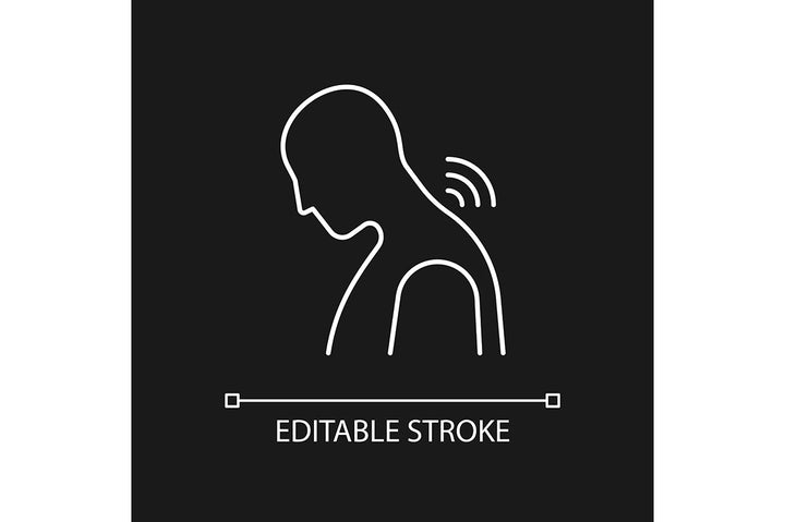 Joints pain linear icons set for dark and light mode
