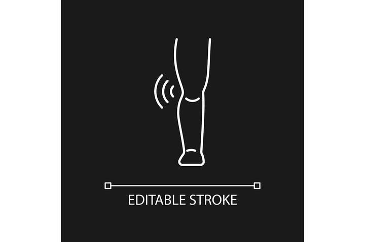 Joints pain linear icons set for dark and light mode