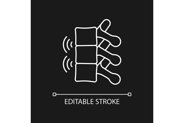 Joints pain linear icons set for dark and light mode