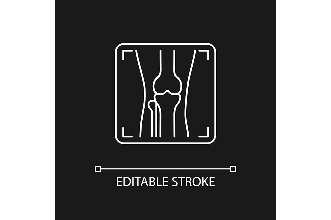 Joints pain linear icons set for dark and light mode