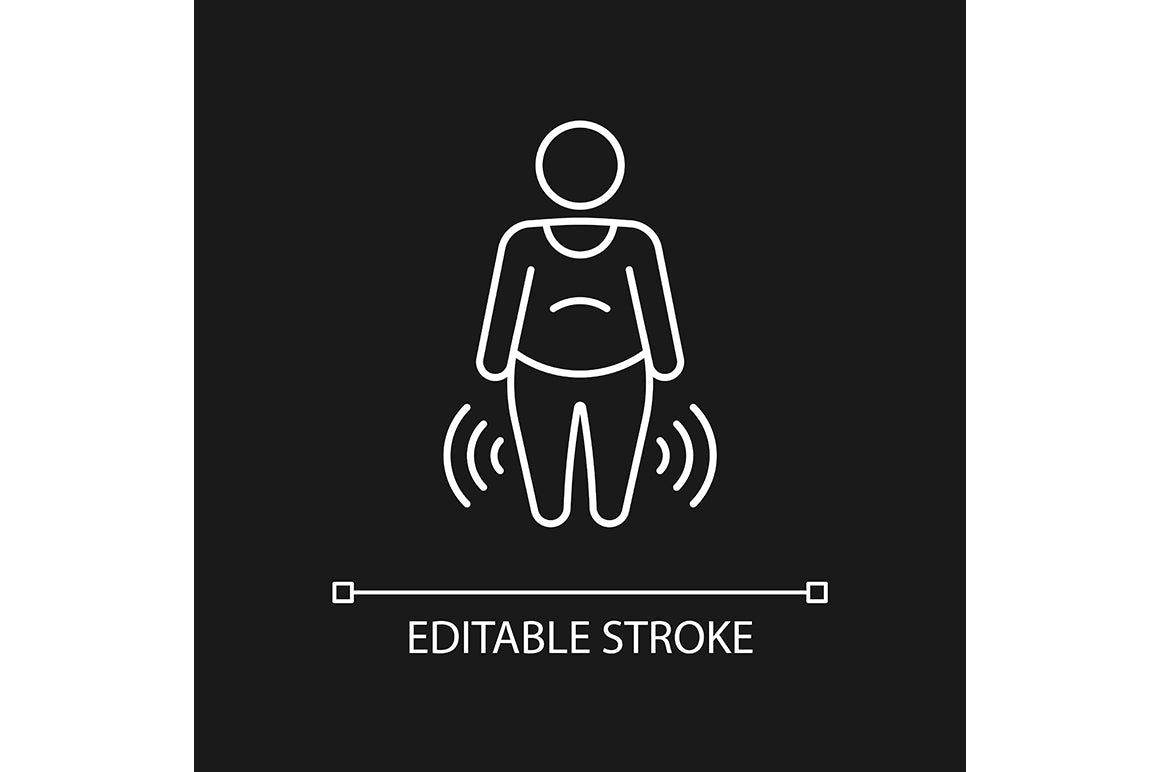 Joints pain linear icons set for dark and light mode