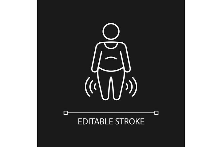 Joints pain linear icons set for dark and light mode
