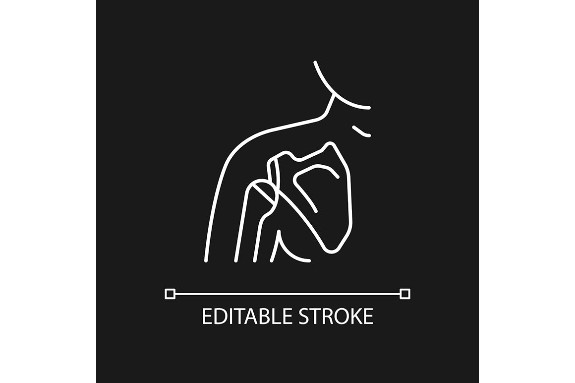 Joints pain linear icons set for dark and light mode