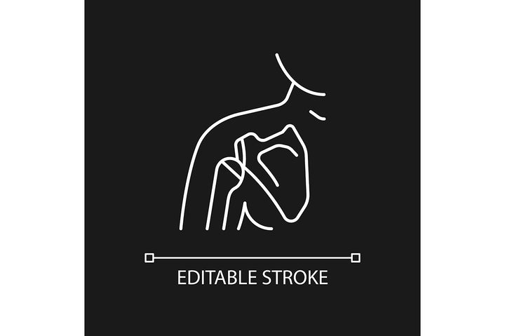 Joints pain linear icons set for dark and light mode