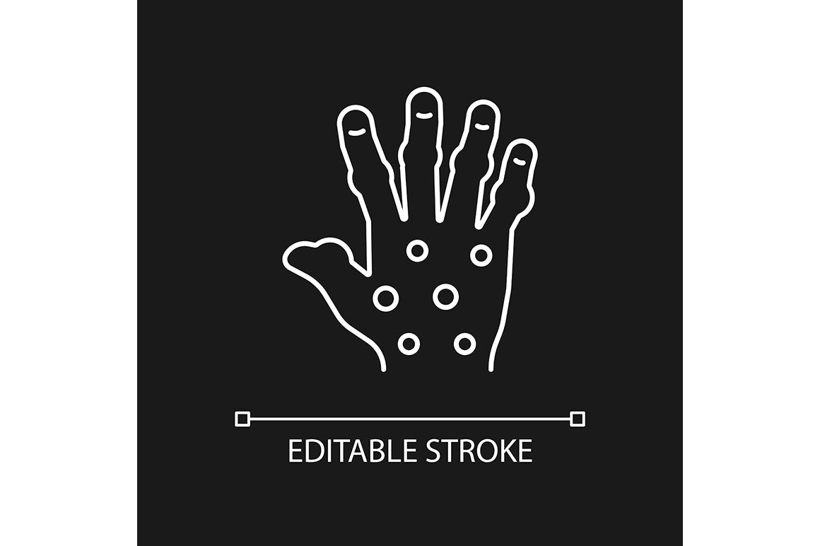 Joints pain linear icons set for dark and light mode