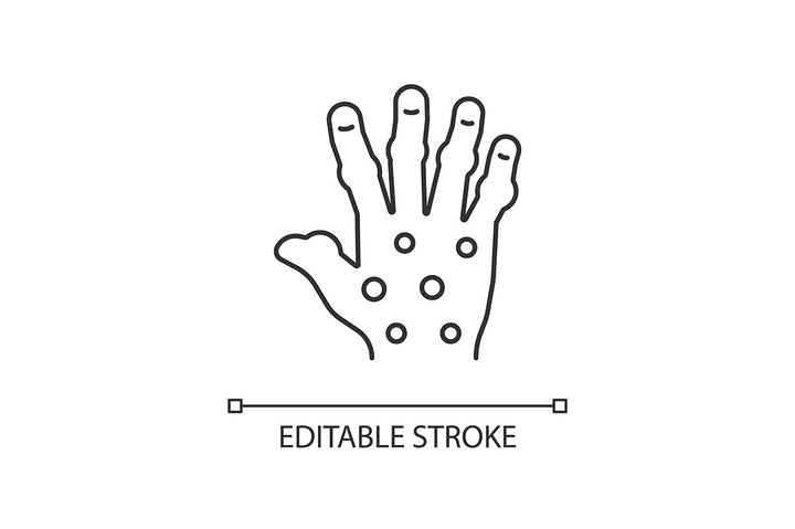 Joints pain linear icons set for dark and light mode