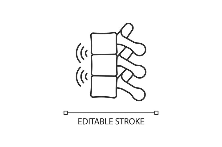 Joints pain linear icons set for dark and light mode