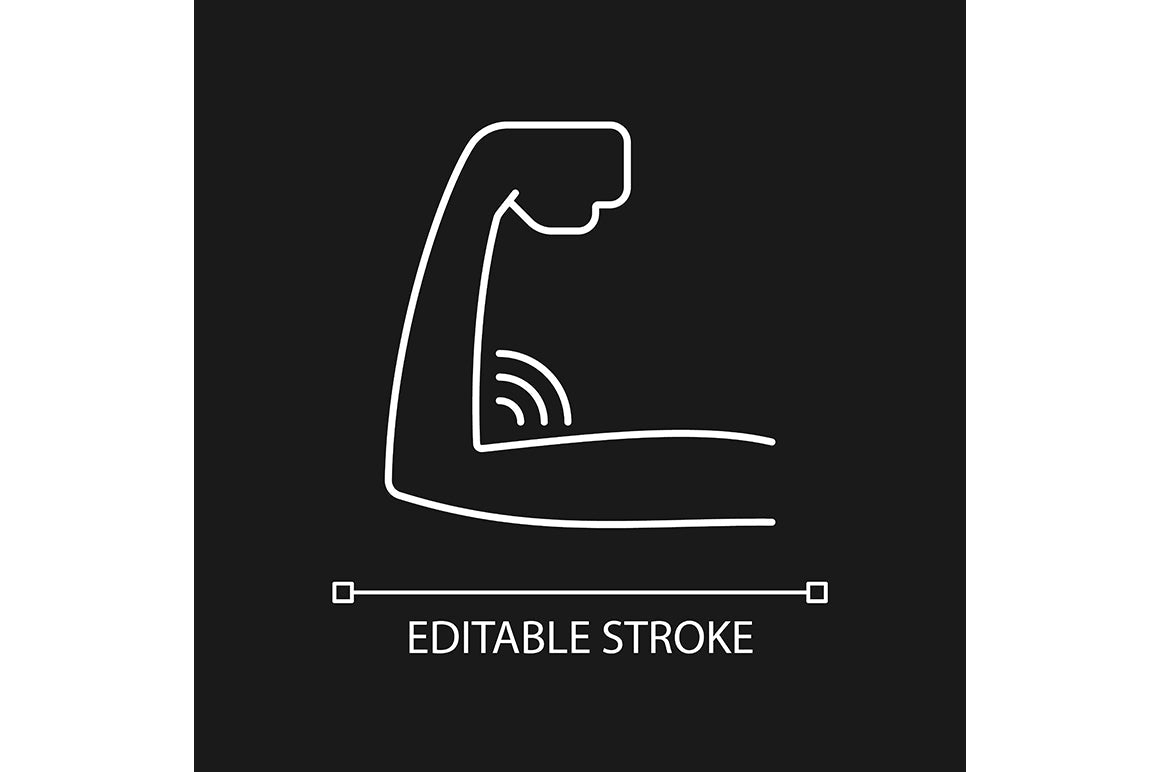 Joints pain linear icons set for dark and light mode