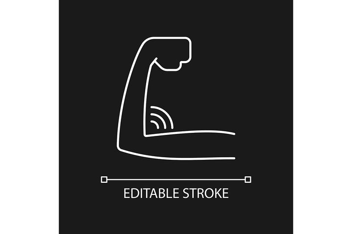 Joints pain linear icons set for dark and light mode